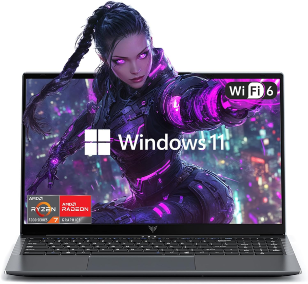 Laptop con procesador AMD Ryzen 7 5700U (hasta 4.3 GHZ), 16 GB DDR4 512 GB SSD, WIFI 6, Bluetooth5.2, Windows 11, teclado retroiluminado, pantalla FHD IPS de 16.1 pulgadas, computadora portátil 2025