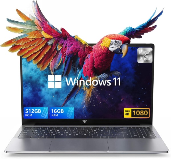 ACEMAGIC Laptop 2025, computadora portátil con procesador Intel Quad-Core (hasta 3.4 GHz), 16 GB DDR4 512 GB SSD, Windows 11 portátil, 15.6 pulgadas IPS 1080P, carcasa metálica, USB3.2