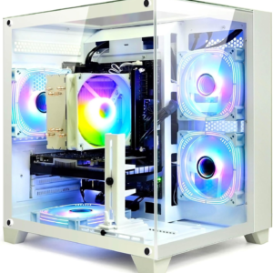 Computadora de escritorio color blanco para juegos Intel Core I5-12400F de 6 núcleos de 2.5 GHz, RTX 4060 8G, RAM DDR4 de 32 G, SSD NVME de 1 TB, computadora de torre para juegos preconstruida para el hogar