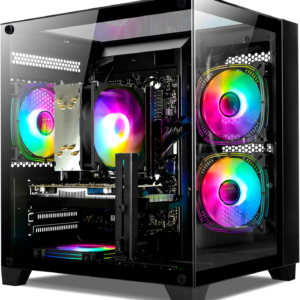 Computadora de escritorio color negro para juegos Intel Core I5-12400F de 6 núcleos de 2.5 GHz, RTX 4060 8G, RAM DDR4 de 32 G, SSD NVME de 1 TB, computadora de torre para juegos preconstruida para el hogar (copia)