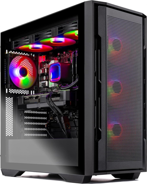 Skytech Rampage Gaming PC de escritorio, Ryzen 7 9700X 3.8 GHz (5.5GHz Turbo Boost), NVIDIA RTX 5070 Ti 16GB GDDR7, 1TB Gen4 SSD, 32GB DDR5 RAM 5600 RGB, 850W Gold PSU, 14.173 in ARGB AIO, Wi-Fi