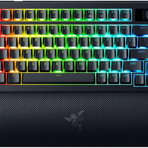 Razer BlackWidow V4 Pro 75% Wireless Gaming Keyboard: OLED Display - True 4K Hz Wireless - Bluetooth - Hot Swappable - Orange Tactile Switches - Command Dial Snap Tap - Chroma RGB - Wrist Rest