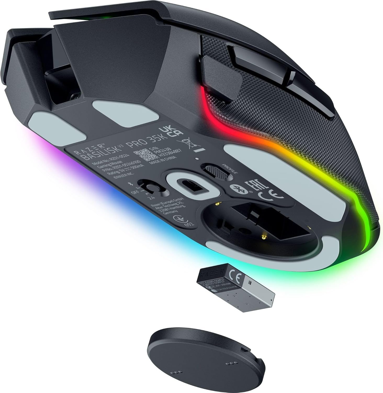 Razer Basilisk V3 Pro 35K Mouse inalámbrico para juegos: rueda de inclinación HyperScroll – Sensor óptico de 35K DPI Gen 2-13 Controles personalizables – Chroma RGB – Interruptores ópticos Gen 3